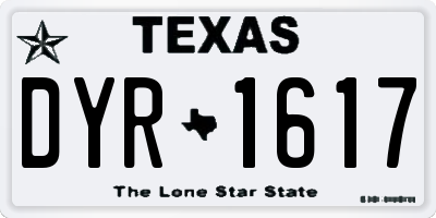 TX license plate DYR1617