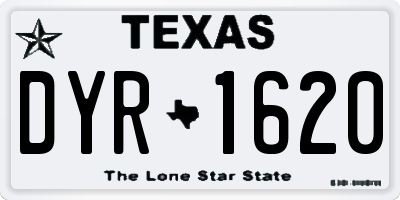 TX license plate DYR1620