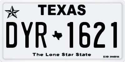 TX license plate DYR1621
