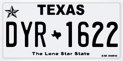 TX license plate DYR1622