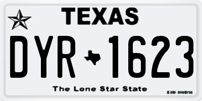 TX license plate DYR1623