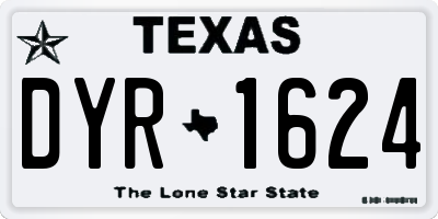TX license plate DYR1624