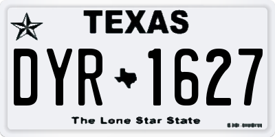 TX license plate DYR1627