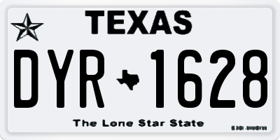 TX license plate DYR1628