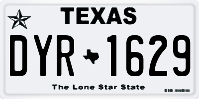 TX license plate DYR1629