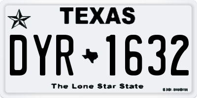 TX license plate DYR1632