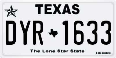 TX license plate DYR1633