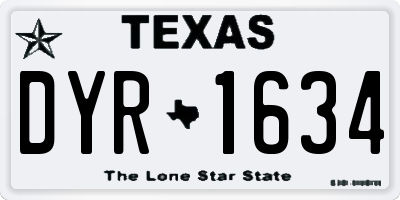 TX license plate DYR1634