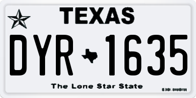 TX license plate DYR1635