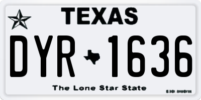 TX license plate DYR1636