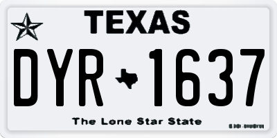 TX license plate DYR1637