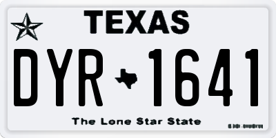 TX license plate DYR1641