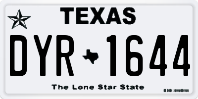 TX license plate DYR1644