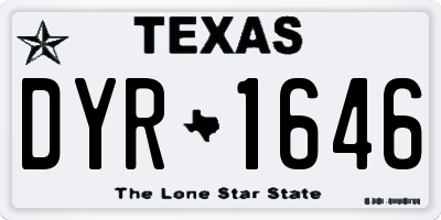 TX license plate DYR1646