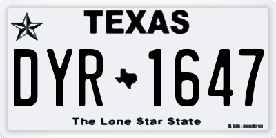 TX license plate DYR1647