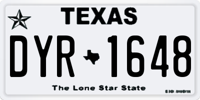 TX license plate DYR1648