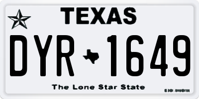 TX license plate DYR1649