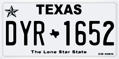 TX license plate DYR1652