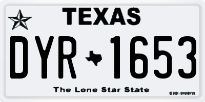 TX license plate DYR1653