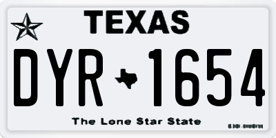 TX license plate DYR1654