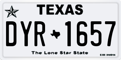 TX license plate DYR1657