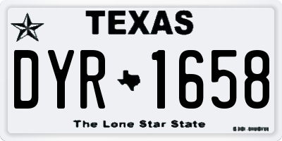 TX license plate DYR1658