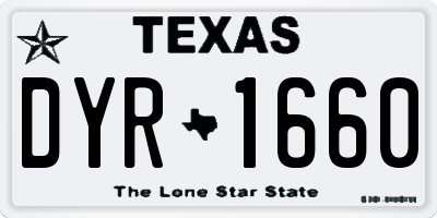 TX license plate DYR1660