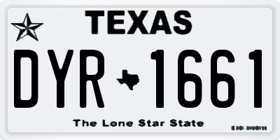 TX license plate DYR1661