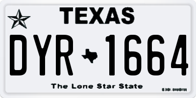 TX license plate DYR1664