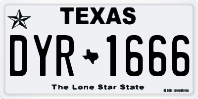 TX license plate DYR1666