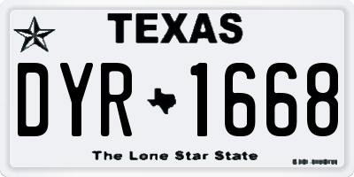 TX license plate DYR1668