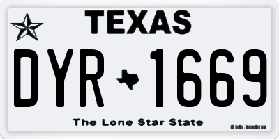 TX license plate DYR1669