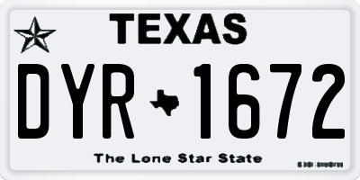 TX license plate DYR1672