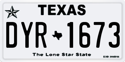 TX license plate DYR1673