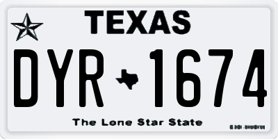 TX license plate DYR1674
