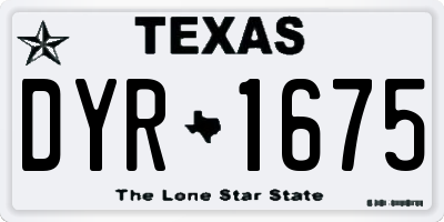 TX license plate DYR1675