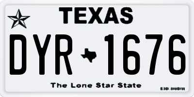 TX license plate DYR1676