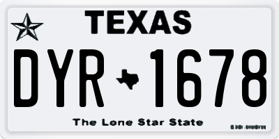 TX license plate DYR1678