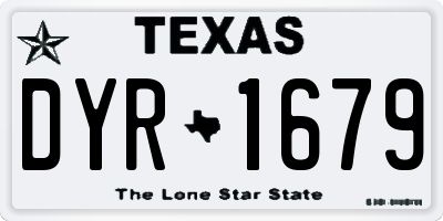 TX license plate DYR1679