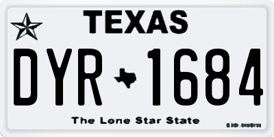 TX license plate DYR1684