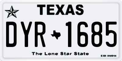 TX license plate DYR1685