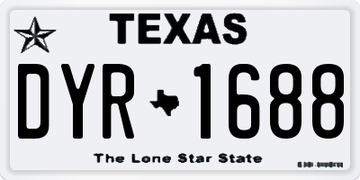 TX license plate DYR1688