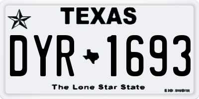 TX license plate DYR1693