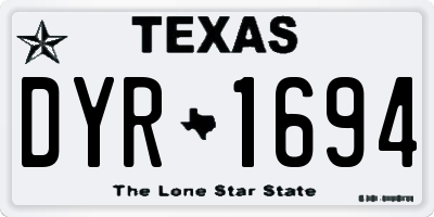 TX license plate DYR1694