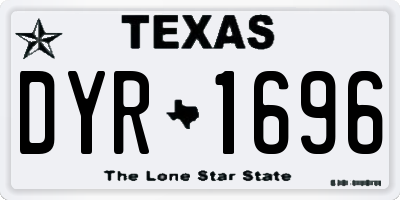 TX license plate DYR1696