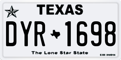 TX license plate DYR1698