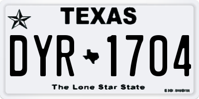 TX license plate DYR1704