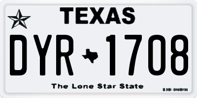 TX license plate DYR1708