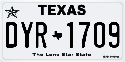 TX license plate DYR1709
