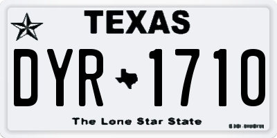 TX license plate DYR1710